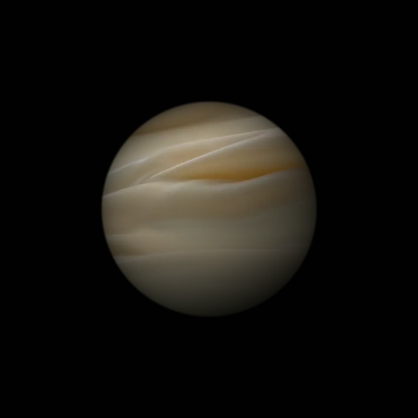 Una sfera di seta chiara, le pieghe che scorrono lente sulla superficie.